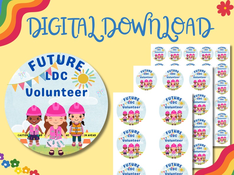 Ldc Sticker Design Printable LDC Stickers Button Pin | Kids Clipart | LDC Digital Download ...