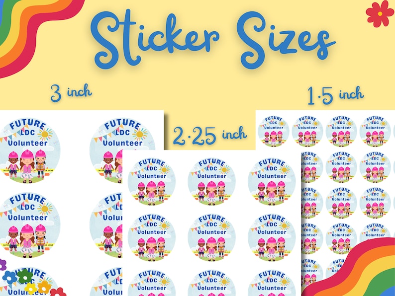 Ldc Sticker Design Printable LDC Stickers Button Pin | Kids Clipart | LDC Digital Download ...
