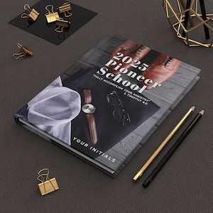 Carnet d'école de service Pioneer 2025 | Couverture rigide personnalisée avec écriture sainte | Cadeau homme PSS masculin pour frères lui mari fils papa père elle