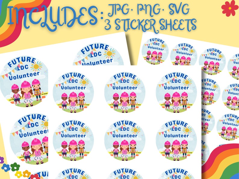 Ldc Sticker Design Printable LDC Stickers Button Pin | Kids Clipart | LDC Digital Download ...