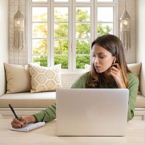Zoom Background Neutral Home Office Virtual Meeting Backdrop Professional Office Window Background Teams Backdrop Bohemian Office