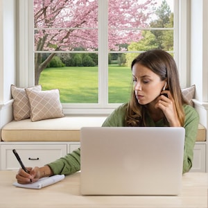 Zoom Office Background Virtual Home Office Backdrop for Teams Spring Virtual Office Summer Background Window Backdrop for Home Office