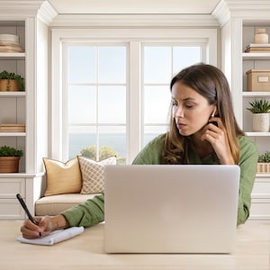 Zoom Background Home Office Backdrop for Teams Spring Virtual Office Summer Beach  Background Window Backdrop for Home Office