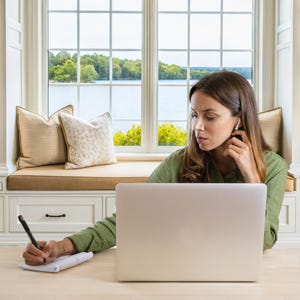 Zoom Virtual Background Home Office Backdrop for Teams Spring Virtual Office Summer Lake Background Window Backdrop for Home Office