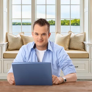 Zoom Virtual Background Home Office Backdrop for Teams Spring Virtual Office Summer Lake Background Window Backdrop for Home Office