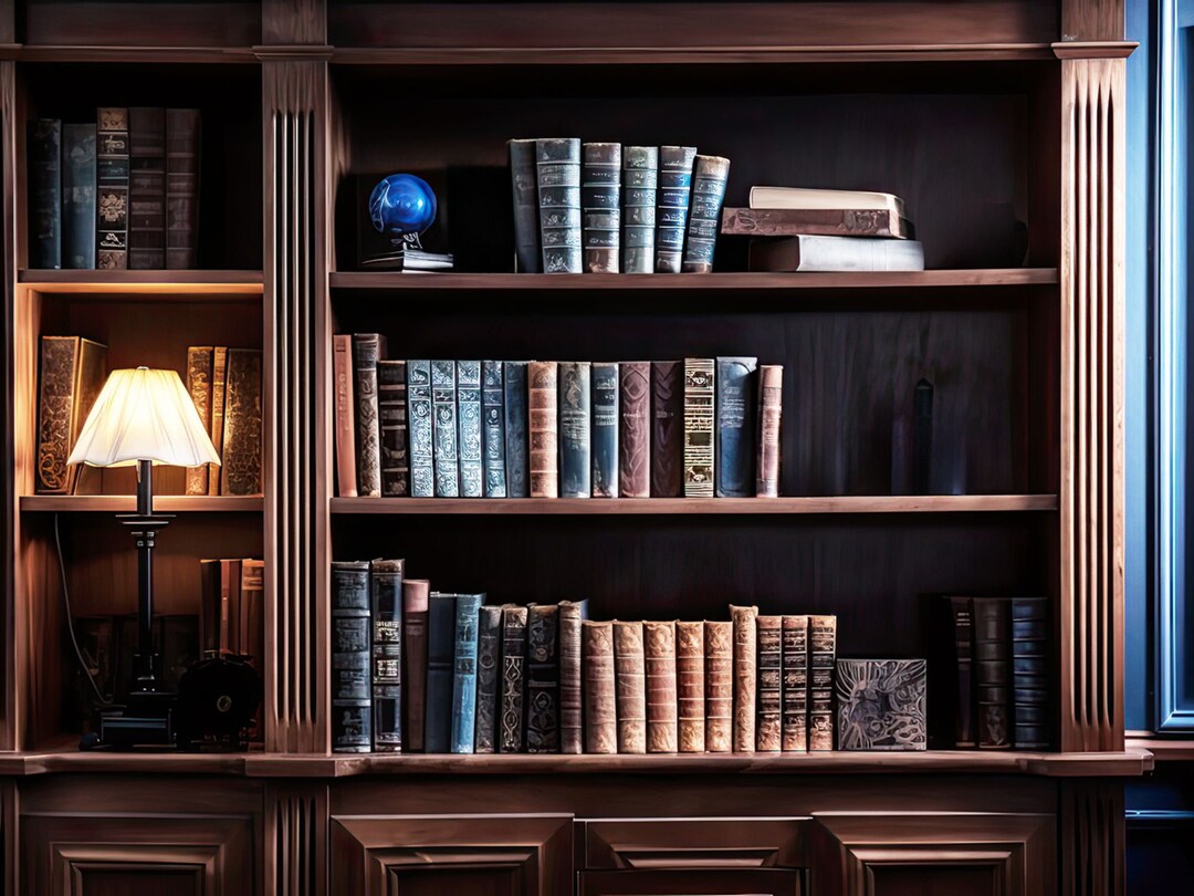 Bookcase Background Zoom Virtual Background Home Office Etsy