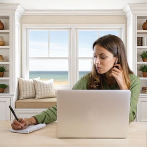 Zoom Video Call Beach Virtual Background Home Office Meeting Background Office Backdrop, Teams Background, Zoom Virtual Office Background