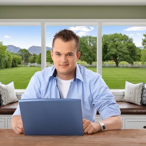 Zoom Office Background Virtual Home Office Backdrop for Teams Spring Virtual Office Summer Background Window Backdrop for Home Office