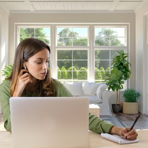 Sunroom Zoom Background: Lush Plants, Cozy Office (Digital Download)