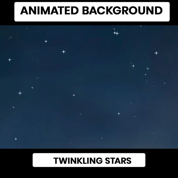vtuber Twinkling Stars Animated Twitch Overlay, Zoom Animated Stream Overlay, vtuber Animated Background, Sparkling Stars Animation Backdrop