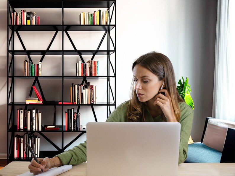 Bookcase Virtual Background Zoom Home Office Virtual - Etsy