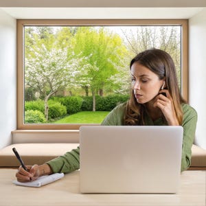 Zoom Virtual Background Home Office Backdrop for Teams Spring Virtual Office Summer Background Window Backdrop for Home Office