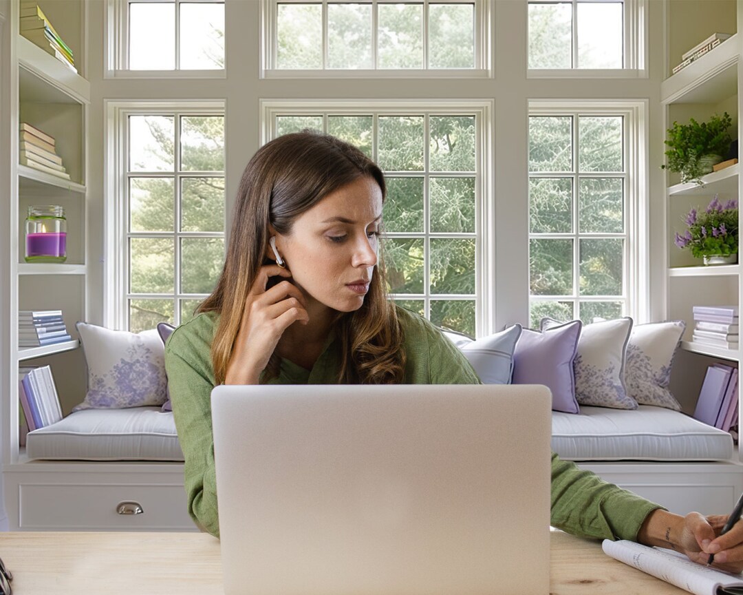 Zoom Window Home Office Bookshelf Background, Zoom Virtual Home Office