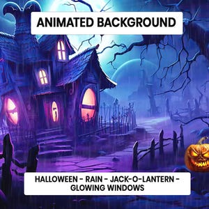 Animated Halloween Background: Spooky House Seamless Loop (Digital Download)