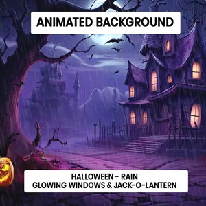 Animated Halloween Vtuber Background: Spooky House Seamless Loop (MP4 Digital Download)