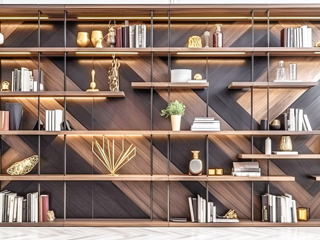 Zoom Work From Home Office Bookcase Backdrop Zoom Virtual Etsy
