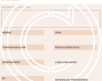 AM Nurse Report Sheet - Printable/2-sided PDF