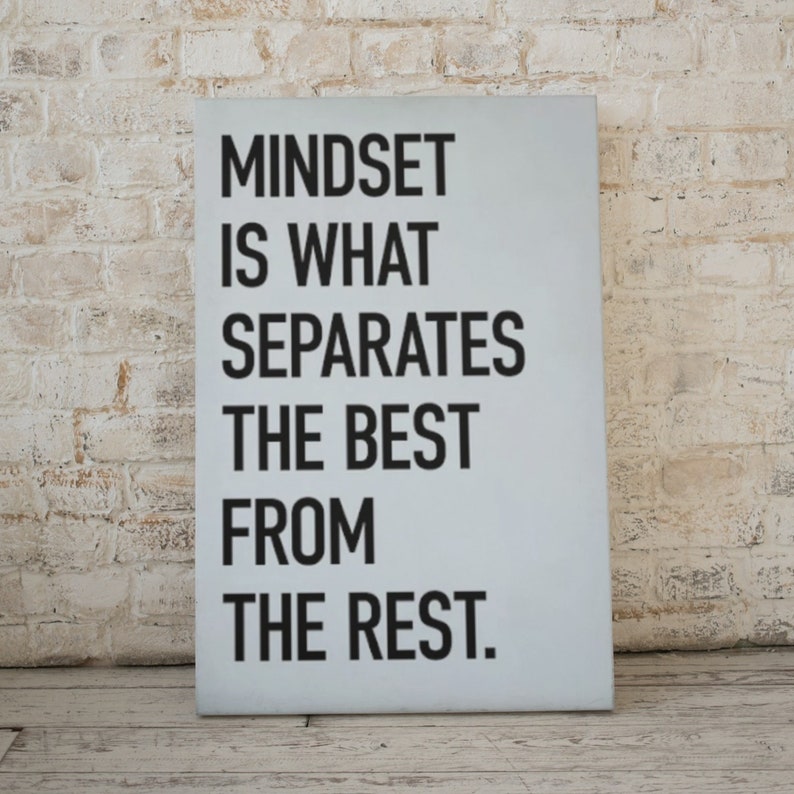 Mindset Quote Poster or Canvas Motivational Quotes Art Etsy
