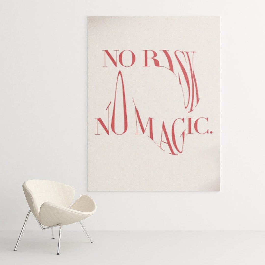 No Risk No Magic Poster or Canvas Motivational Quotes Art Etsy