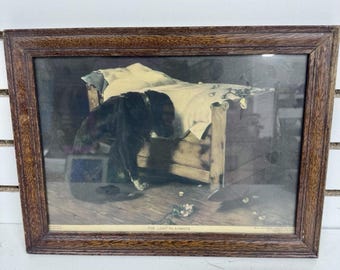 Antique The Lost Playmate Print Gustave Henry Mosler framed Lithograph 1902
