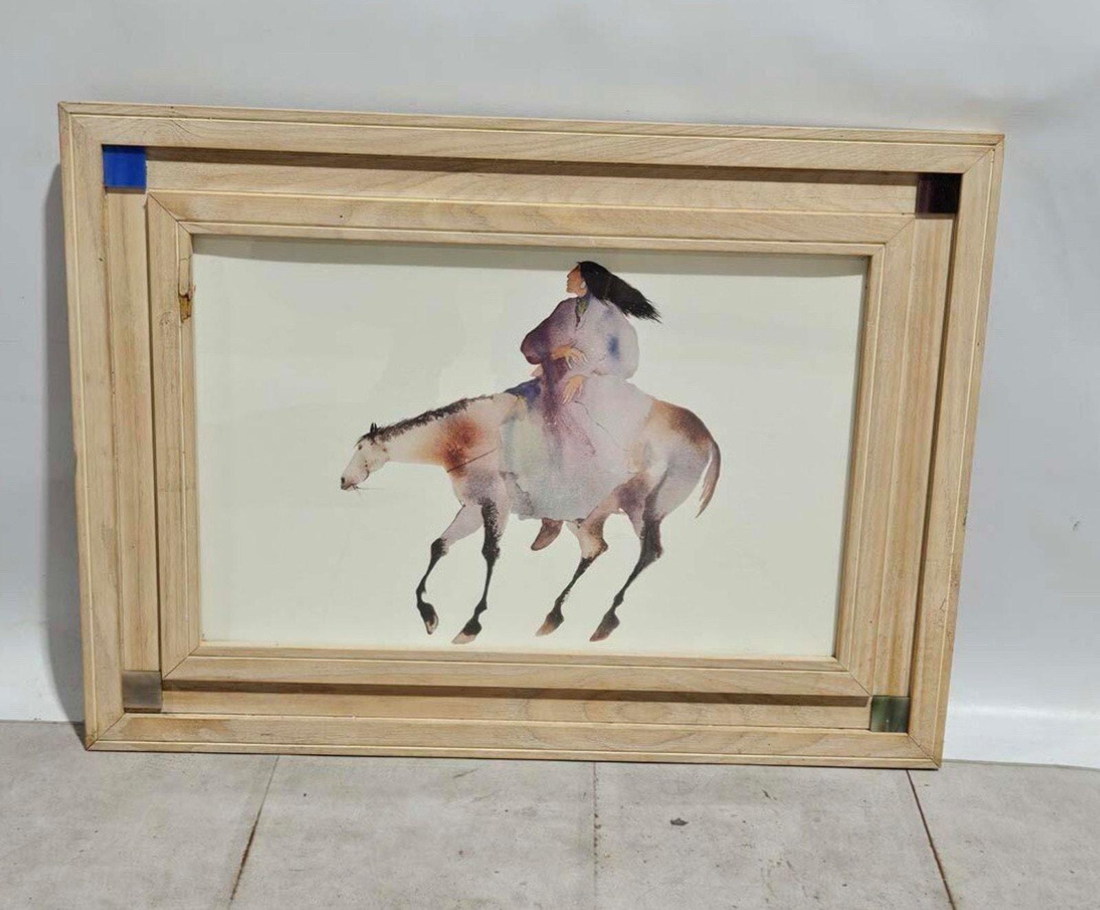 水墨画 Carol Grigg キャロルグリッグ PAINTED PONY 額縁 水墨画 Carol