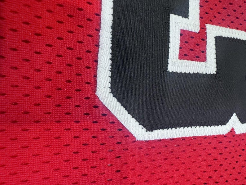 NWT Michael Jordan Nike Authentics White Tag Chicago Bulls Red Away Jersey 36 S image 7