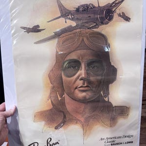 VTG 1940s/50s WW2 Ray-Ban Sunglasses Aviator Poster Advertisement NICE! S9683 zdjęcie 1