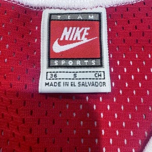 NWT Michael Jordan Nike Authentics White Tag Chicago Bulls Red Away Jersey 36 S image 3