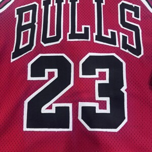 NWT Michael Jordan Nike Authentics White Tag Chicago Bulls Red Away Jersey 36 S image 2