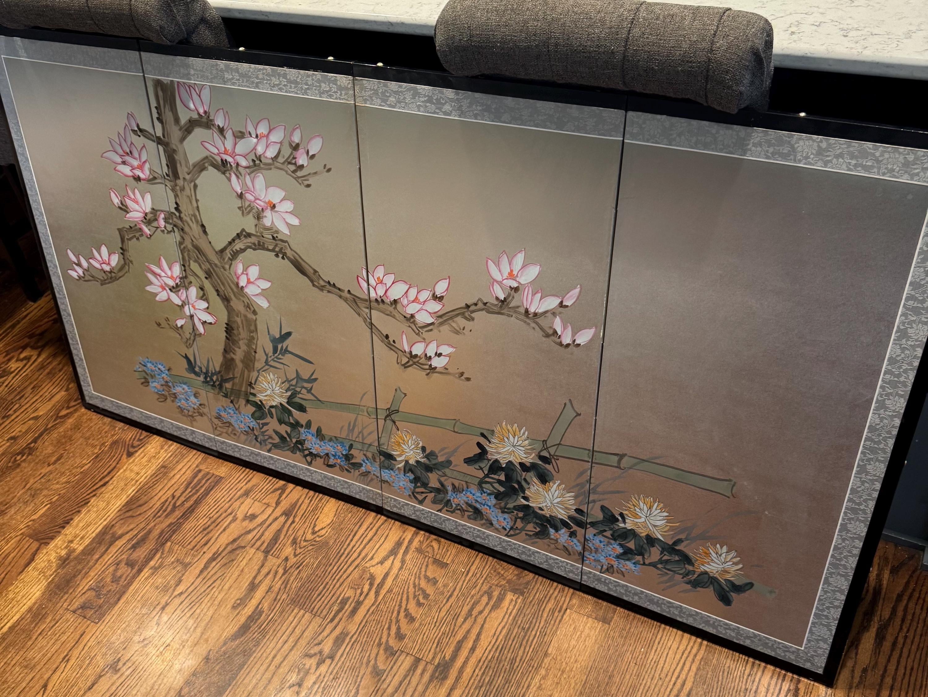 Gold Japanese Folding Screen - Etsy