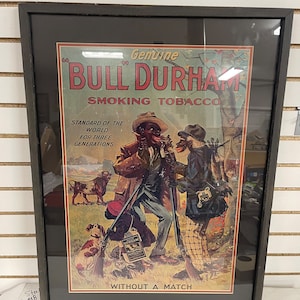 old bull durham tobacco poster Antique C 1900s Bull Durham Tobacco Advertisement Poster Framed