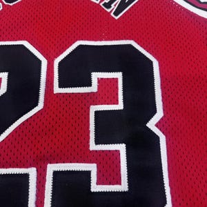 NWT Michael Jordan Nike Authentics White Tag Chicago Bulls Red Away Jersey 36 S image 9