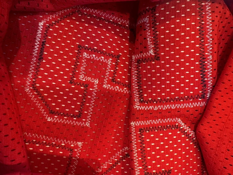 NWT Michael Jordan Nike Authentics White Tag Chicago Bulls Red Away Jersey 36 S image 10