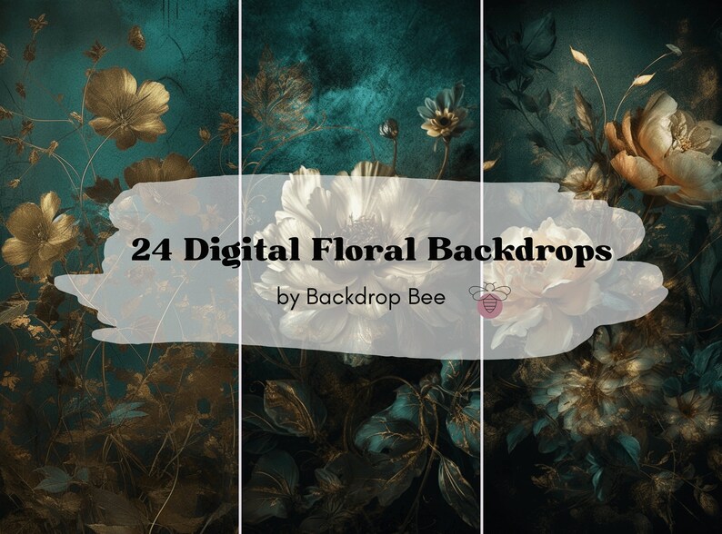 24 Fine Art Floral Digital Backdrops, Maternity Backdrop Overlays ...