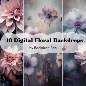 18 Fine Art bloemen digitale achtergronden, achtergrondoverlays zwangerschap, fotografie digitale achtergrondoverlays, Photoshop-texturen