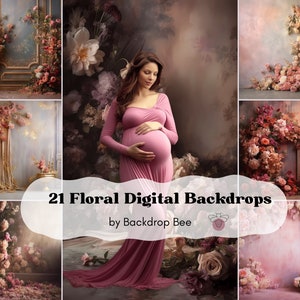 21 Floral Texture Backdrop Overlays, Digital Floral Overlays, Maternity Backdrop Overlays, Flower Background, Photoshop Textures Overlays