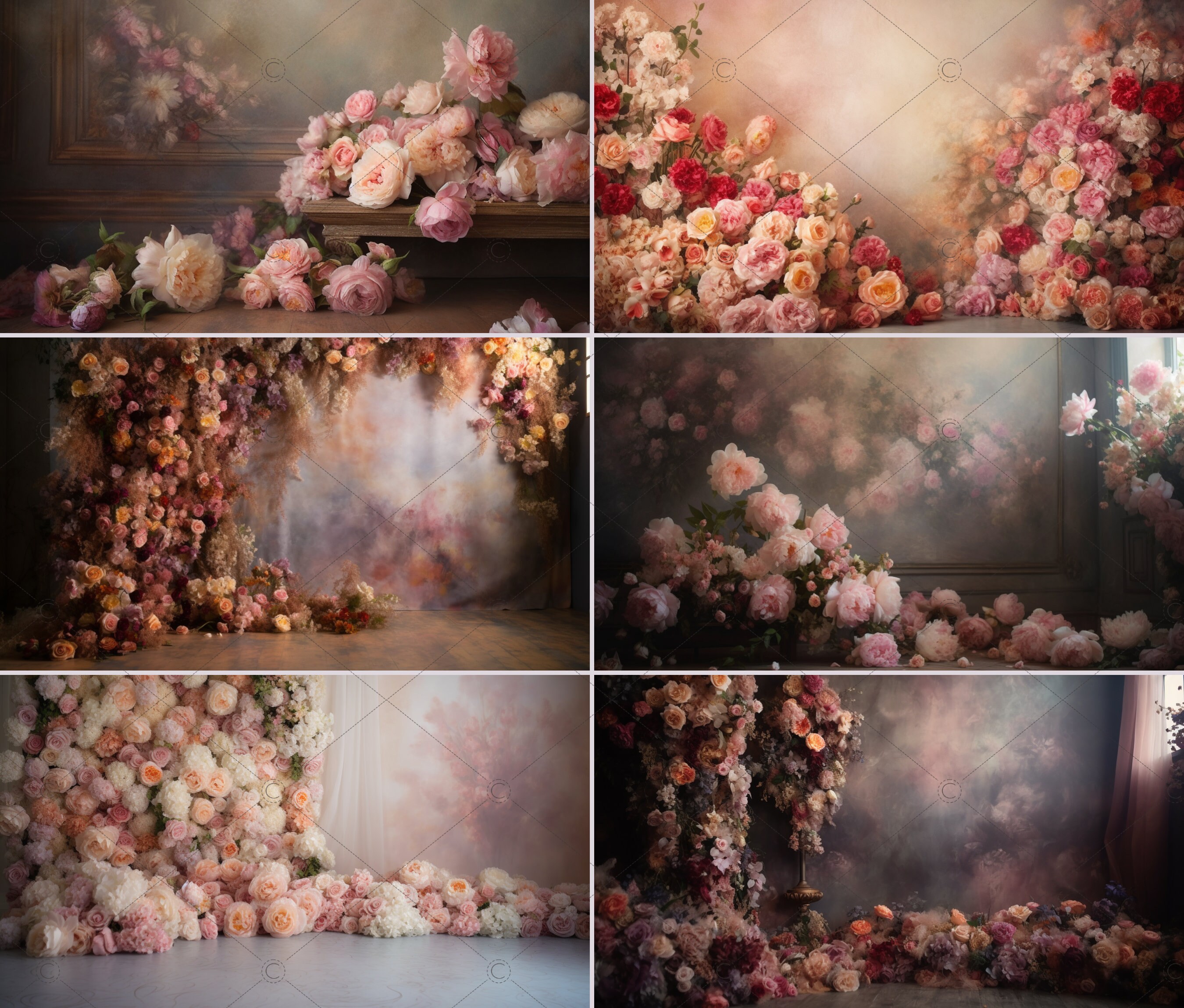 21 Floral Texture Backdrop Overlays Digital Floral Overlays Etsy