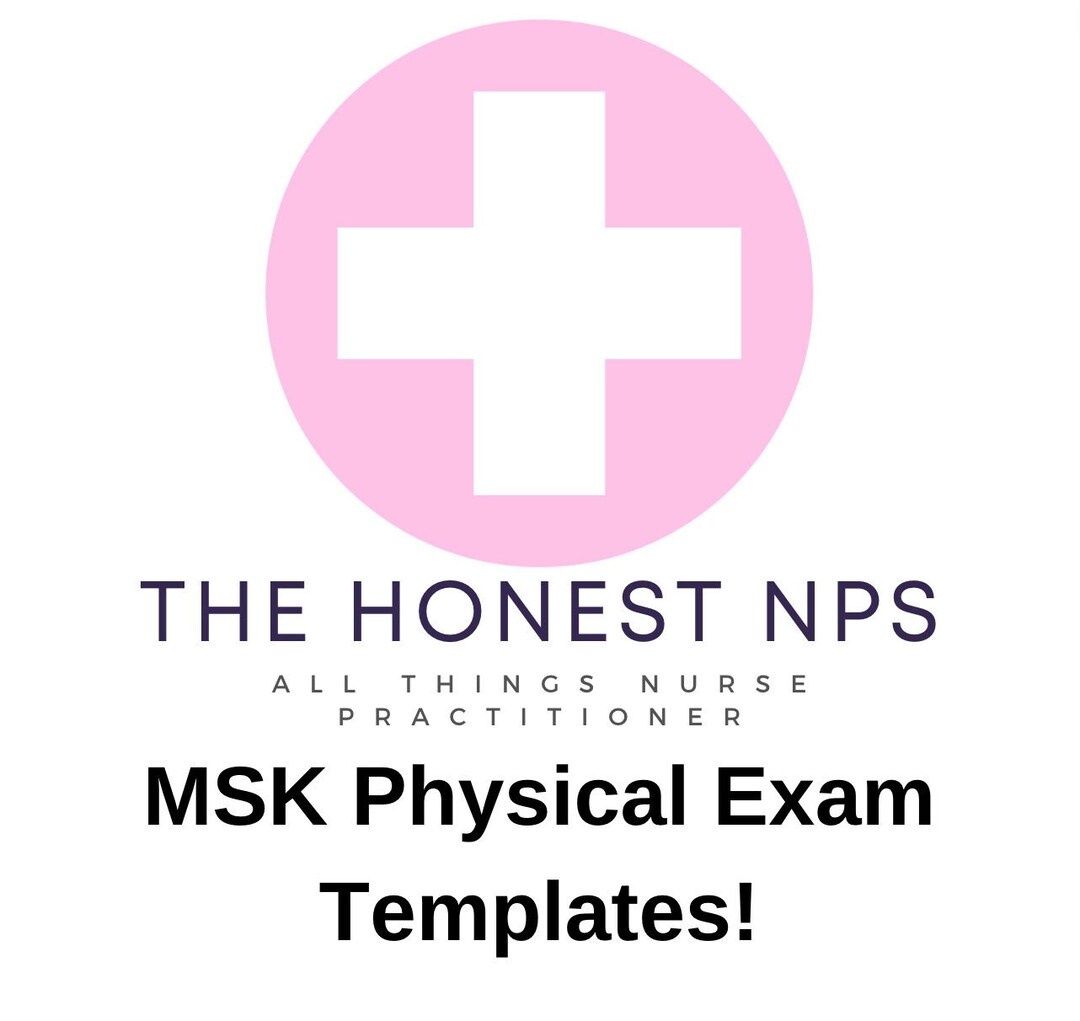 MSK Physical Exam Templates Etsy
