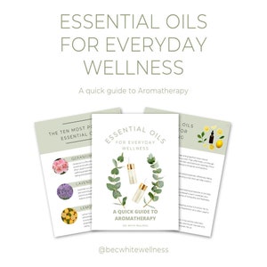 Guía de aromaterapia para el bienestar diario / Libro electrónico sobre aceites esenciales / Mezclas, tablas de dilución y consejos de seguridad / Descarga en PDF