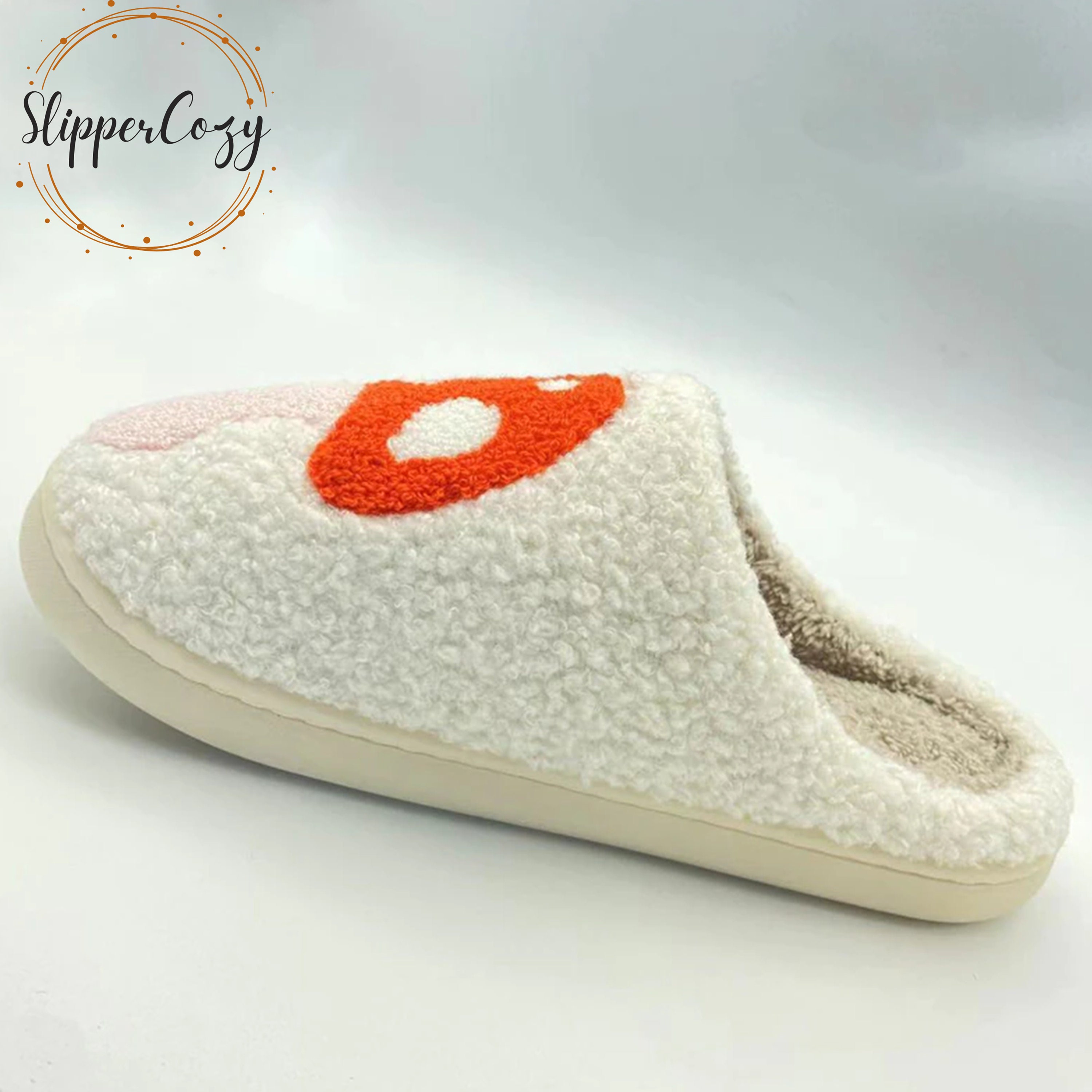 Pink Mushroom Three Hedgehogs Pattern Print Premium Home Slippers main image 0