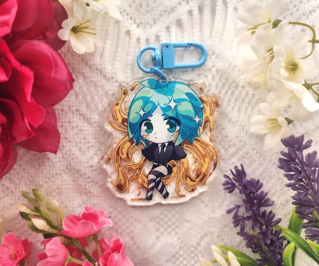 宝石の国　ステンドグラス風キーホルダー ダイアモンド　フォスフォフィライト 宝石の国 キーホルダーセット シンシャ フォスフォフィライトの