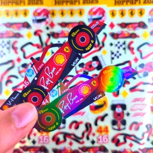 Scuderia Ferrari Formula 1 Holographic Stickers | Charles Leclerc 16 & Lewis Hamilton 44