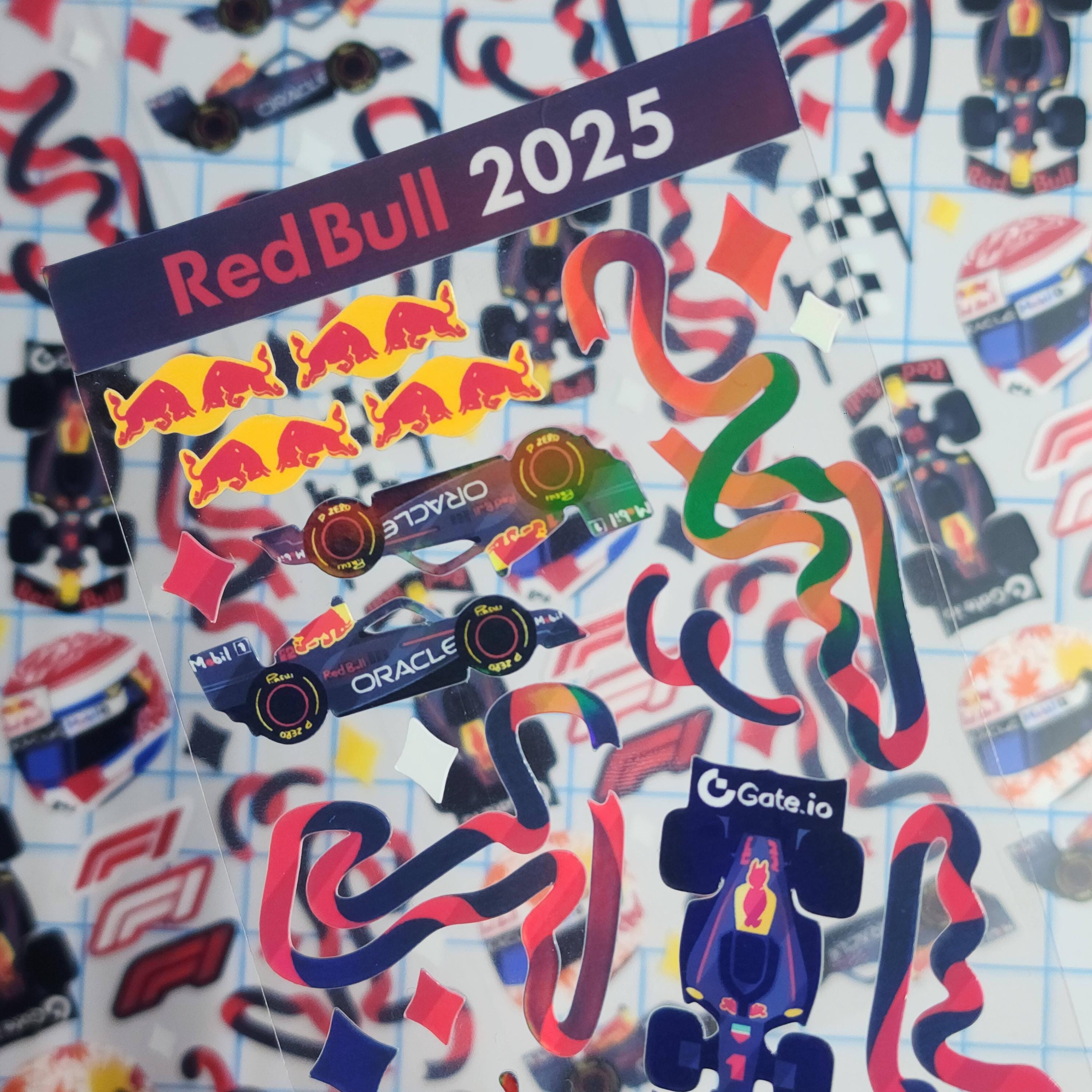 Red Bull Racing Formula 1 Deco Holographic Sticker Sheet | Max Verstappen 1 & Yuki Tsunoda 22