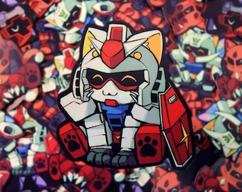 Adesivi fustellati Gundam Kitties / RX-78, Turn A, Zaku, Z&#39;gok, Dom