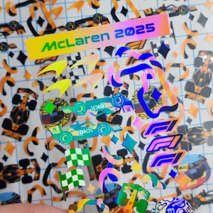 McLaren Formula 1 Team Deco Holographic Sticker Sheet | Lando Norris 4 & Oscar Piastri 81