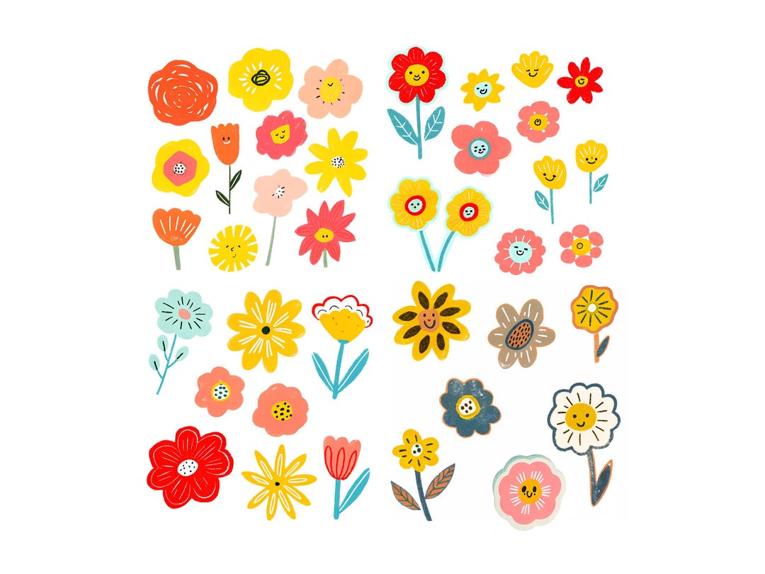 PNG JPEG Clipart Flower Hand Drawn Image Graphic Art Picture Stickers ...