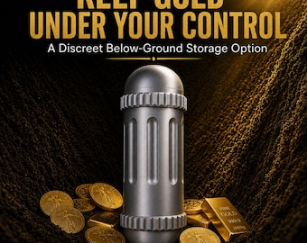 Physical Gold Storage Safe for Home, Discreet Below Ground Hidden Safe, Underground Storage Container for Gold Coins and Small Bullion Bars