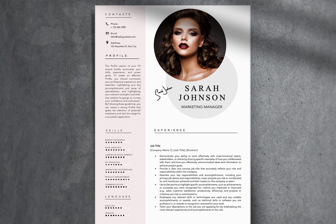 Creative Resume Template Word, CV Template, Modern Resume and Letter ...