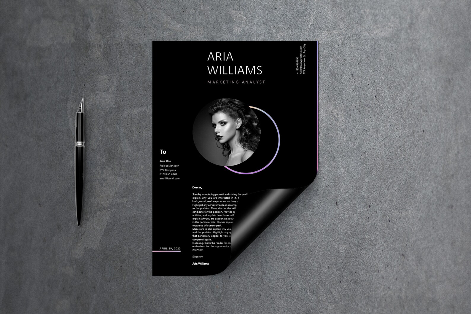 Creative Resume Template Word, CV Template, Modern Resume and Letter