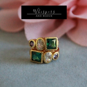 Brincos de cristal | Brincos de argola | Ouro 18k | Zircônia Cúbica | Sem níquel | Cristal Branco Roxo Verde | Elegante delicado | Argolas Pequenas de 14mm